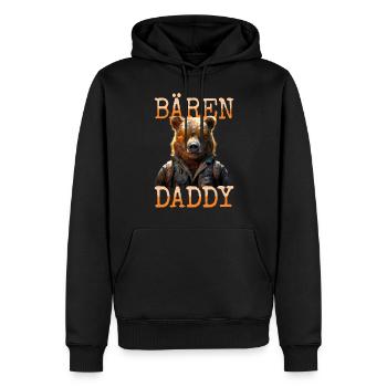 Bären Daddy Bär Papa Dad Vatertag Vater Grizzly - Männer Premium Bio Hoodie - Schwarz - Vorne - Nico (187cm)