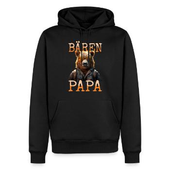 Bären Papa Daddy Bär Dad Vatertag Vater Grizzly - Männer Premium Bio Hoodie - Schwarz - Vorne - Nico (187cm)