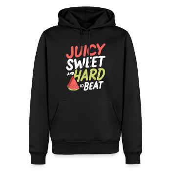 Melon Gift - Männer Premium Bio Hoodie - Schwarz - Vorne - Nico (187cm)