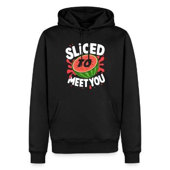 Melon Gift - Männer Premium Bio Hoodie - Schwarz - Vorne - Nico (187cm)