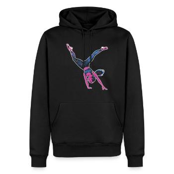 Cooler Radschlagen-turner - Männer Premium Bio Hoodie - Schwarz - Vorne - Nico (187cm)
