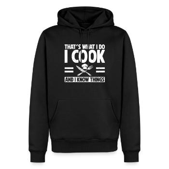 Cuisine Amateur de cuisine Chef culinaire - Sweat à capuche Premium bio Homme - noir - Devant - Nico (187cm)