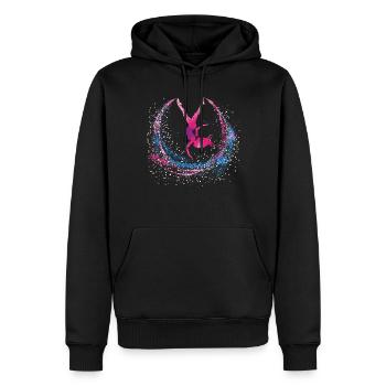 Cooler Radschlagen-turner - Männer Premium Bio Hoodie - Schwarz - Vorne - Nico (187cm)
