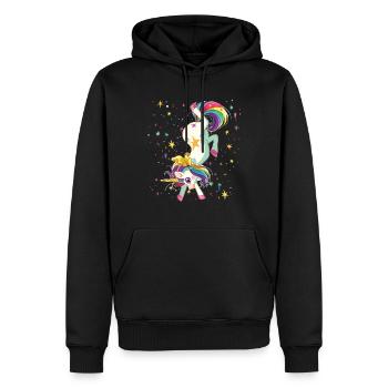 Cooler Radschlagen-turner - Männer Premium Bio Hoodie - Schwarz - Vorne - Nico (187cm)