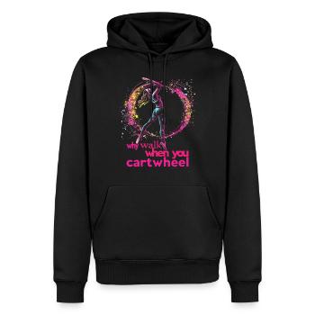 Cooler Radschlagen-turner - Männer Premium Bio Hoodie - Schwarz - Vorne - Nico (187cm)