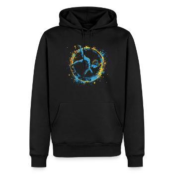 Cooler Radschlagen-turner - Männer Premium Bio Hoodie - Schwarz - Vorne - Nico (187cm)
