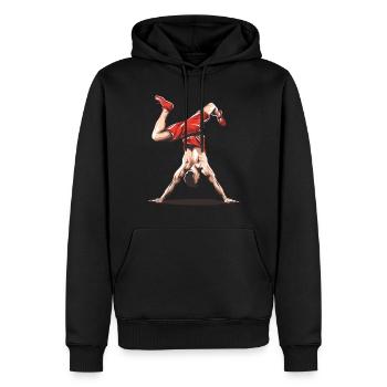 Cooler Radschlagen-turner - Männer Premium Bio Hoodie - Schwarz - Vorne - Nico (187cm)
