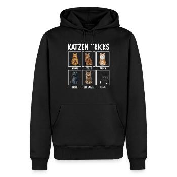 Katze Katzen Tricks lustiges Katzen - Männer Premium Bio Hoodie - Schwarz - Vorne - Nico (187cm)
