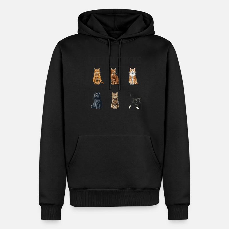 Chat Chats Astuces Chats Drôles - Sweat à capuche Premium bio Homme - noir