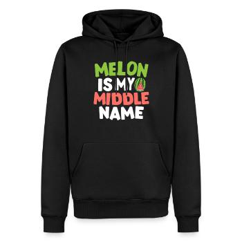 Melon Gift - Männer Premium Bio Hoodie - Schwarz - Vorne - Nico (187cm)
