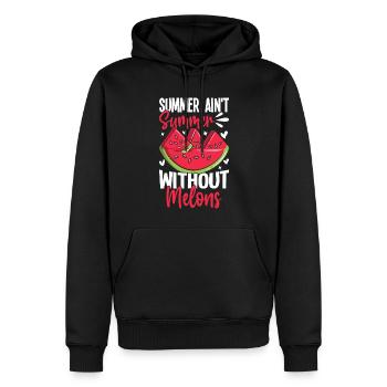 Melon Gift - Männer Premium Bio Hoodie - Schwarz - Vorne - Nico (187cm)