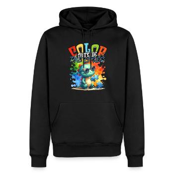 Autiste Autiste Autisme Couleur hors des lignes - Sweat à capuche Premium bio Homme - noir - Devant - Nico (187cm)