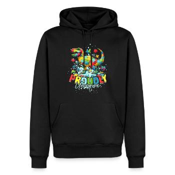 Autist Autistisch Autismus Proudly unique - Männer Premium Bio Hoodie - Schwarz - Vorne - Nico (187cm)