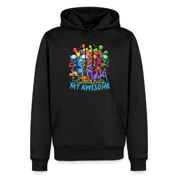 Autist Autistisch Autismus Embracing my awesome - Männer Premium Bio Hoodie - Schwarz - Vorne - Nico (187cm)