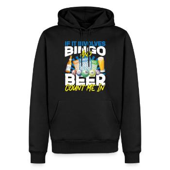 Bingo Player Beer If It Involves - Men’s Premium Organic Hoodie - black - Front - Nico (187cm)