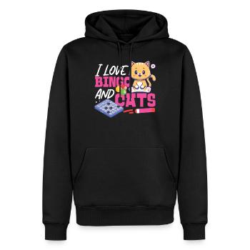 Bingo Player Cat I Love Bingo And - Männer Premium Bio Hoodie - Schwarz - Vorne - Nico (187cm)
