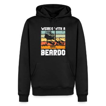 Bärde Drachenliebhaber Pogona Reptile Eidechse - Männer Premium Bio Hoodie - Schwarz - Vorne - Nico (187cm)