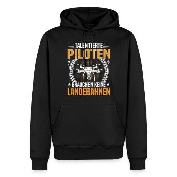 Drohnenbauer Quadroctoper für Drohnenflieger - Männer Premium Bio Hoodie - Schwarz - Vorne - Nico (187cm)