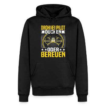 Drone Flying Drone Racing Driver's License Drone - Men’s Premium Organic Hoodie - black - Front - Nico (187cm)
