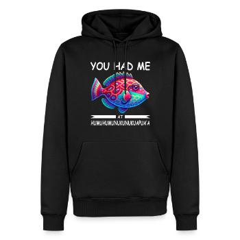 Hawaiian triggerfish Humuhumunukunukuapua'a - Men’s Premium Organic Hoodie - black - Front - Nico (187cm)