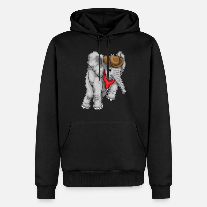 Chapeau de Cowboy éléphant Cowboy - Sweat à capuche Premium bio Homme - noir