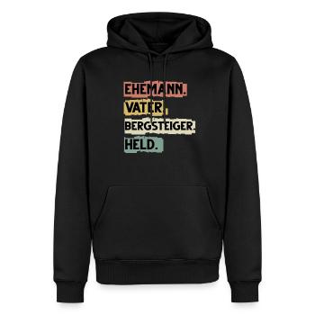 Mountaineering Saying Funny Hiking Saying - Men’s Premium Organic Hoodie - black - Front - Nico (187cm)