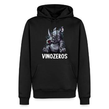 Vinozeros Weinkenner Weintrinker Weinliebhaber - Männer Premium Bio Hoodie - Schwarz - Vorne - Nico (187cm)