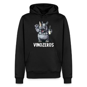 Vinozeros Weinkenner Weintrinker Weinliebhaber - Männer Premium Bio Hoodie - Schwarz - Vorne - Nico (187cm)