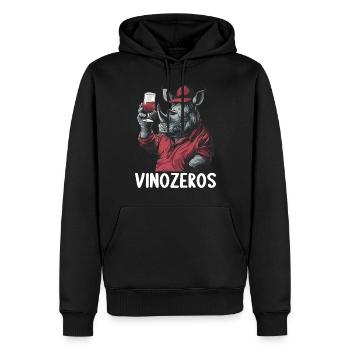Vinozeros Weinkenner Weintrinker Weinliebhaber - Männer Premium Bio Hoodie - Schwarz - Vorne - Nico (187cm)
