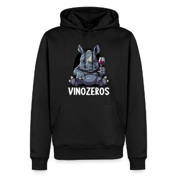 Vinozeros Weinkenner Weintrinker Weinliebhaber - Männer Premium Bio Hoodie - Schwarz - Vorne - Nico (187cm)
