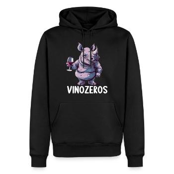 Vinozeros Weinkenner Weintrinker Weinliebhaber - Männer Premium Bio Hoodie - Schwarz - Vorne - Nico (187cm)