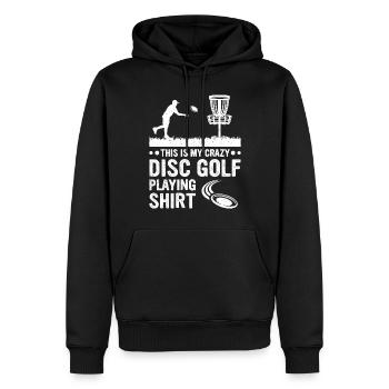 C’est ma chemise de disc golf fou Disc Golf - Sweat à capuche Premium bio Homme - noir - Devant - Nico (187cm)