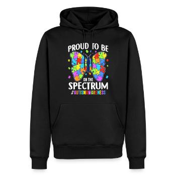 Autisme Autiste Autiste - Sweat à capuche Premium bio Homme - noir - Devant - Nico (187cm)