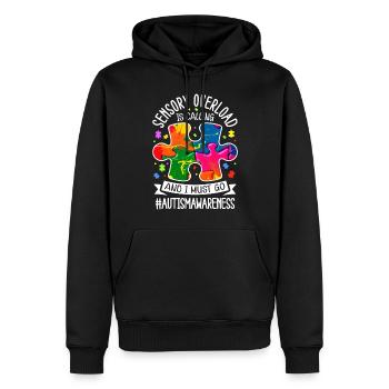 Autisme Autiste Autiste - Sweat à capuche Premium bio Homme - noir - Devant - Nico (187cm)