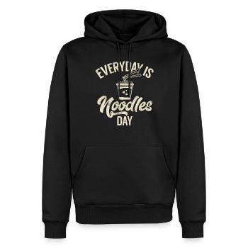 Noodle Lover Gifts - Men’s Premium Organic Hoodie - black - Front - Nico (187cm)