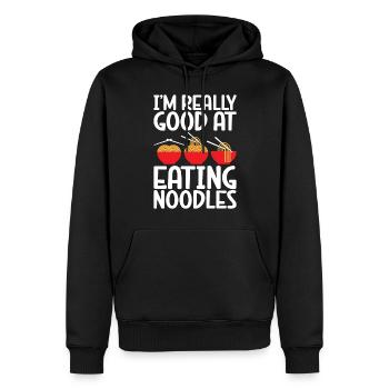 Noodle Lover Gifts - Männer Premium Bio Hoodie - Schwarz - Vorne - Nico (187cm)