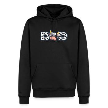 Papa Cowboy anniversaire famille match fête - Sweat à capuche Premium bio Homme - noir - Devant - Nico (187cm)