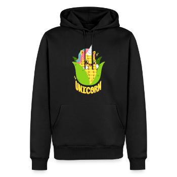 Einhorn-Maiskolben - Männer Premium Bio Hoodie - Schwarz - Vorne - Nico (187cm)