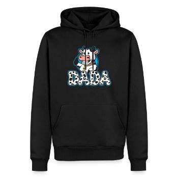 Papa Cowboy anniversaire famille match fête - Sweat à capuche Premium bio Homme - noir - Devant - Nico (187cm)