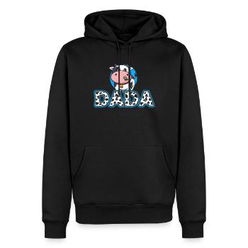 Papa Cowboy anniversaire famille match fête - Sweat à capuche Premium bio Homme - noir - Devant - Nico (187cm)