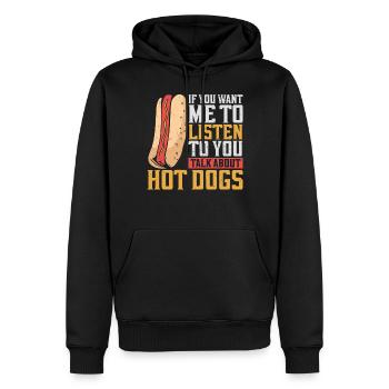 Hot Dog Adult If You Want Me To - Männer Premium Bio Hoodie - Schwarz - Vorne - Nico (187cm)