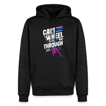 Cooler Radschlagen Turnen - Männer Premium Bio Hoodie - Schwarz - Vorne - Nico (187cm)