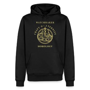 HOROLOGY WATCHMAKER CRAFT OF ETERNITY - Männer Premium Bio Hoodie - Schwarz - Vorne - Nico (187cm)