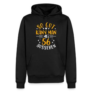 56e Anniversaire Femme Homme, 56 Ans Anniversaire - Sweat à capuche Premium bio Homme - noir - Devant - Nico (187cm)