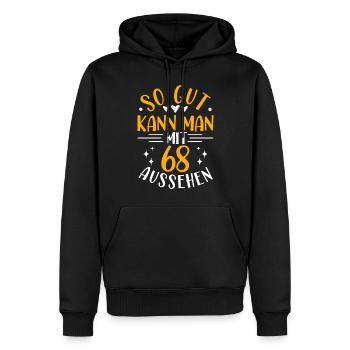 68e Anniversaire Femme Homme, 68 Ans Anniversaire - Sweat à capuche Premium bio Homme - noir - Devant - Nico (187cm)