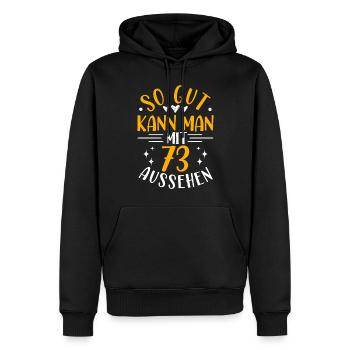 73. Geburtstag Frau Mann, 73 Jahre alt Geburtstag - Männer Premium Bio Hoodie - Schwarz - Vorne - Nico (187cm)