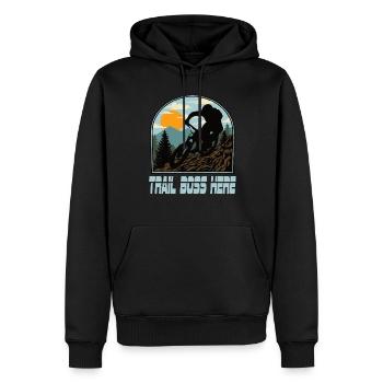 Downhill Mountainbike Mtb Mountainbiker Biking - Männer Premium Bio Hoodie - Schwarz - Vorne - Nico (187cm)
