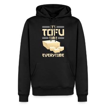 Vegan Vegetarier Design für einen Tofu Fan - Männer Premium Bio Hoodie - Schwarz - Vorne - Nico (187cm)