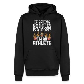 Noodle Lover Gifts - Men’s Premium Organic Hoodie - black - Front - Nico (187cm)