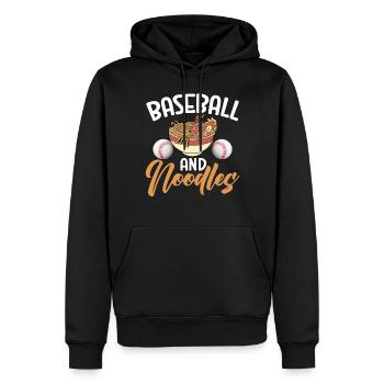 Noodle Lover Gifts - Men’s Premium Organic Hoodie - black - Front - Nico (187cm)